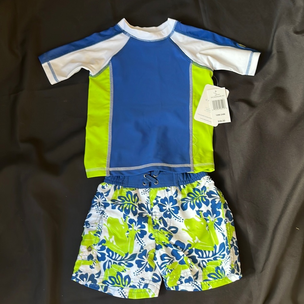 NWT CABANA LIFE BOYS 2PC RASHGUARD SET SIZE 18M-24M